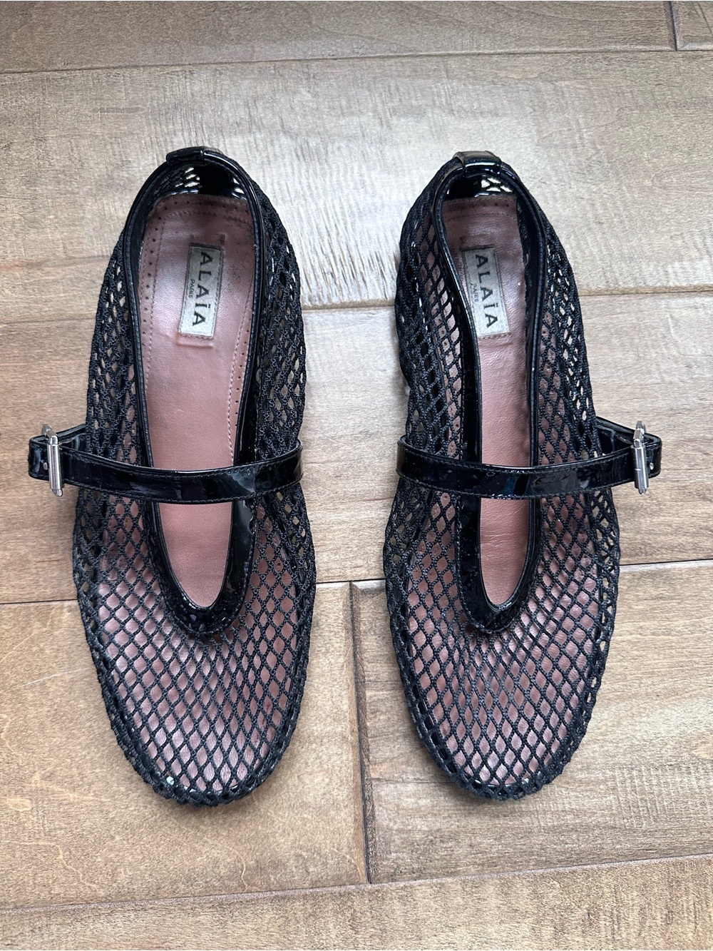 Alaïa Black Mesh Fishnet Sandals 39
